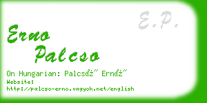 erno palcso business card